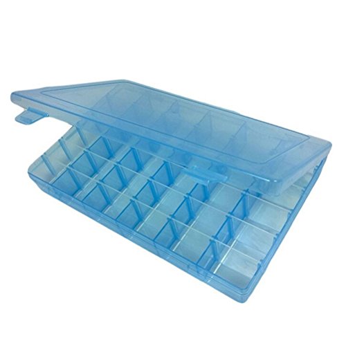 Frcolor Joyería Organizador Contenedor Caja de Almacenamiento de Plástico con Ajustable 36 Grids