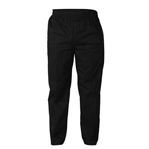 Freahap Trabaja Pantalones Pantalones de Chef Pantalones para camanero Negro Elástico L