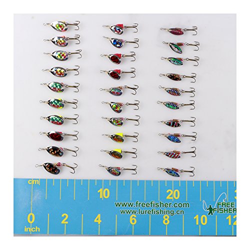 Free Fisher-30pcs Spinner Set Cucharillas Pesca para Lucio Perca Trucha