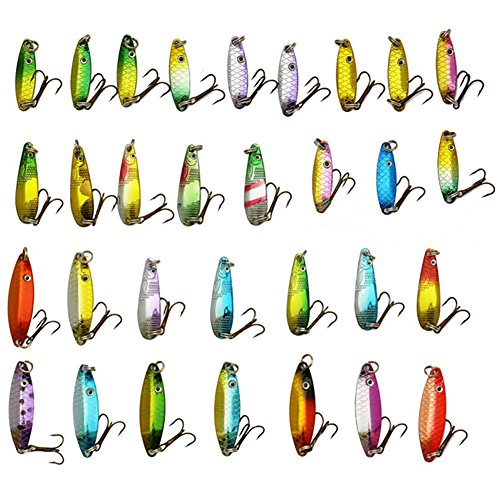 Free Fisher-30pcs Spinner Set Cucharillas Pesca para Lucio Perca Trucha