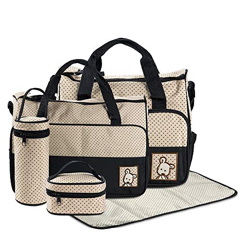 FREESOO Set 5 kits Bolsa de Mama para Bebe Biberon Cambiador de Pañales Bolsa Hospital Maternidad Bolso de Pañales Bebé para Viaje Carro Carrito Biberón Colchoneta Comida Multifunción Gran Capacidad