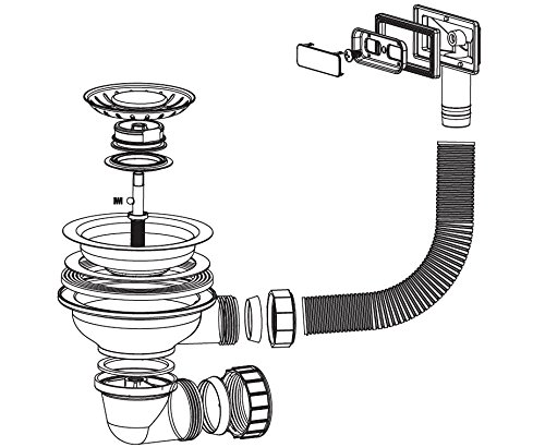 Fregadero de Cocina Mizzo Quadro | Acero Inoxidable 304 | Montaje Bajo o Sobre Encimera o al Ras | Radio 0mm | 1 Seno | Grosor Acero 1.2mm (50x40)