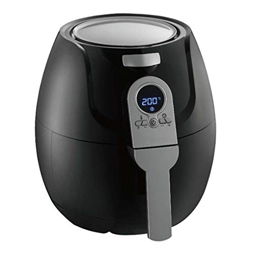 Freidora de aire sin aceite, Freidora de aire, Inteligente Fryer, Test"bueno", libre de aceite frito, 3,2 litros de capacidad, 1400 Watts, fácil de limpiar, Negro