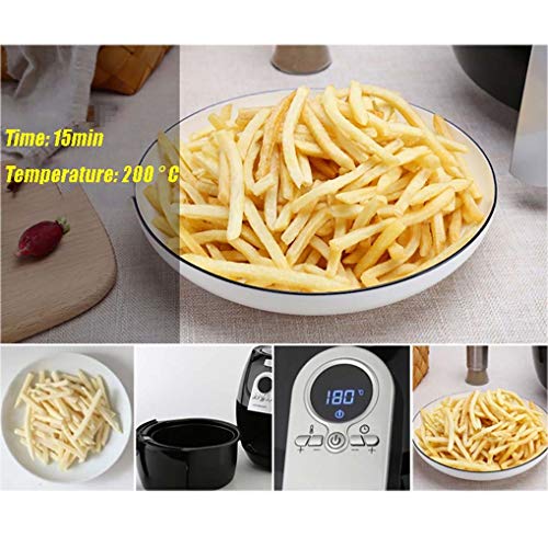 Freidora de aire sin aceite, Freidora de aire, Inteligente Fryer, Test"bueno", libre de aceite frito, 3,2 litros de capacidad, 1400 Watts, fácil de limpiar, Negro