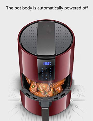 Freidora El Poder aéreo de 3,5 litros - Chip Fryer, Horno portátil, sin Aceite Caliente Aire Salud freidora con Bandeja de Horno, 1400W, Regalo del Vino Rojo de la Madre