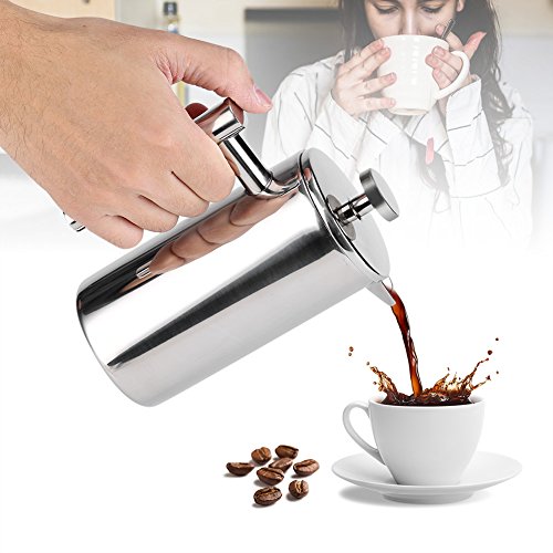 French Press Coffee Maker, Cafetera de acero inoxidable de doble pared Tetera francesa de 350 ml con filtro