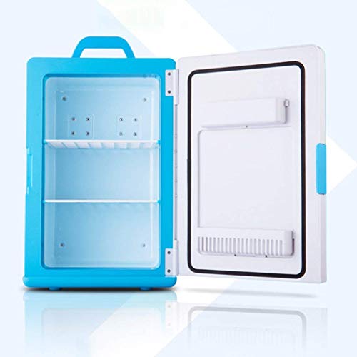 Fresco eléctrico caja, coche de refrigerador del coche 18L SKC Caja Fría 12V220V Mini refrigerador para el coche y Home enfriador de agua potable Hostel (Color: Azul), azul