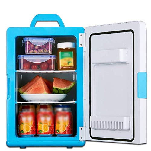 Fresco eléctrico caja, coche de refrigerador del coche 18L SKC Caja Fría 12V220V Mini refrigerador para el coche y Home enfriador de agua potable Hostel (Color: Azul), azul