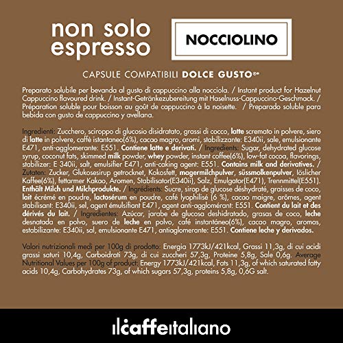 FRHOME - 48 Cápsulas compatibles Nescafé Dolce Gusto - Avellana - Il Caffè italiano