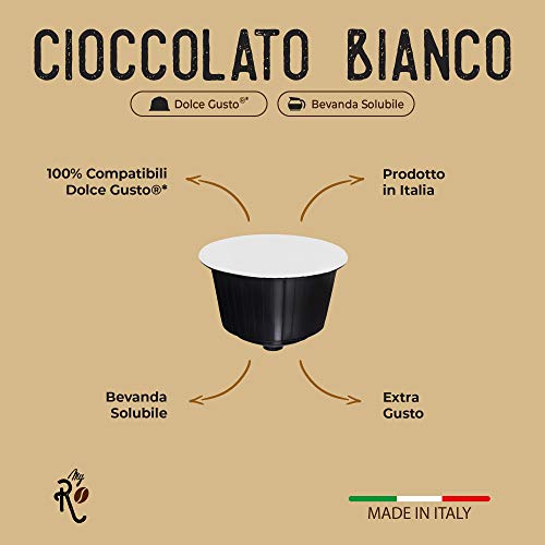 FRHOME - 48 Cápsulas compatibles Nescafé Dolce Gusto - Chocolate blanco - MyRistretto