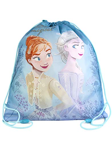 Frozen 2 Anna y Elsa Mochila con cordón La naturaleza es mágica para niñas Mochila para libros escolares Natación