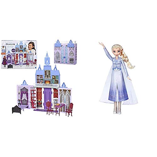 Frozen 2 - Castillo De Arendelle Portátil (Hasbro E5511EU4) + 2 - Muñeca Cantarina Elsa (Hasbro E6852TG0)