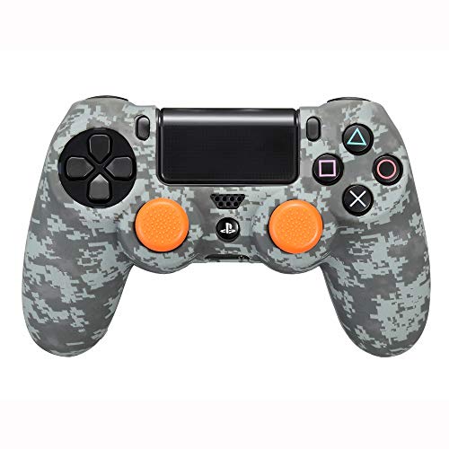 FR·TEC - Funda camuflaje de silicona Digital Black para el mando Dualshock 4 + Grips - PS4