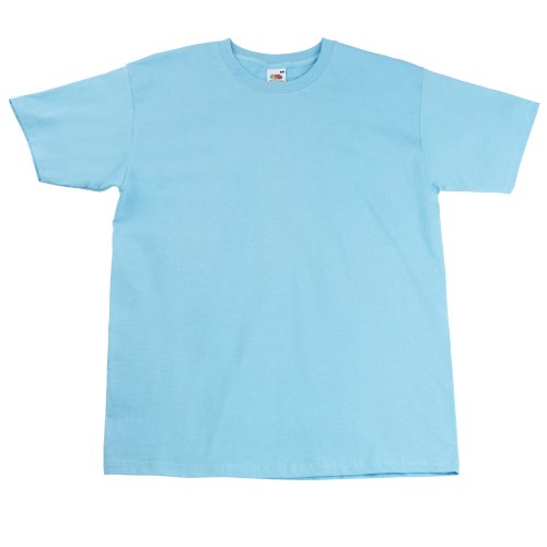 Fruit of the Loom - Camiseta Básica de Manga Corta Modelo Valueweight - Hombres (L/Azul Cielo)