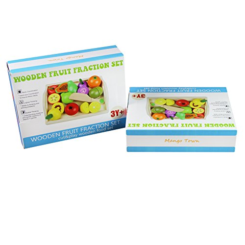 Frutas Juguete para Cortar Verduras Fruta Madera Magnético Cocinita Juguete Juegos Madera para Niños, 20 Piezas