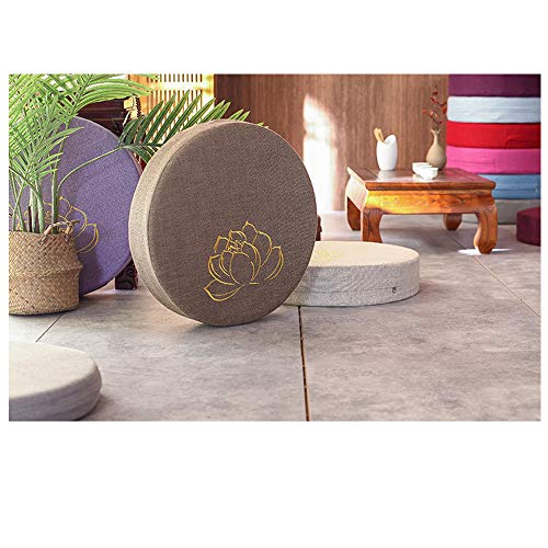 FRYH Meditación Yoga Zen - Altura 10 Cm - Relleno De Espelta - Cubierta En Algodon Lavable- Cojin Suelo Redondo - Meditation Cushion,50cmInDiameter