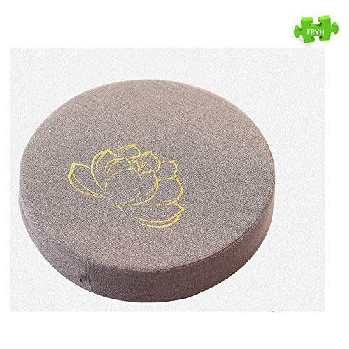 FRYH Meditación Yoga Zen - Altura 10 Cm - Relleno De Espelta - Cubierta En Algodon Lavable- Cojin Suelo Redondo - Meditation Cushion,50cmInDiameter