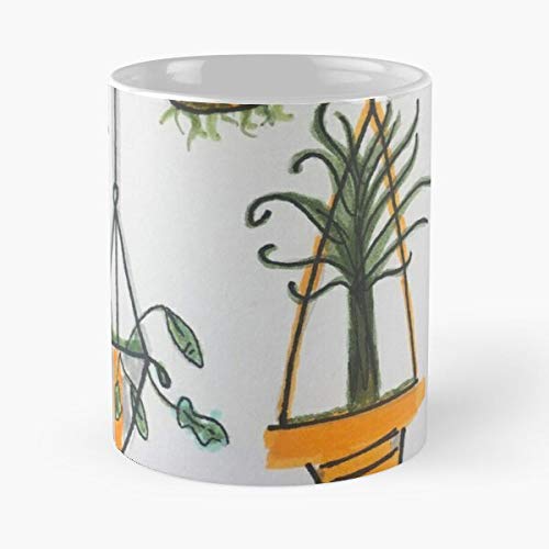 Fsgdesgin9s Greenery Faith Stickers Dorm Plants Watercolor Lisa Leaves Spann Ruchti La Mejor Taza de café de cerámica Blanca de 11 oz