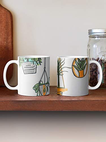 Fsgdesgin9s Greenery Faith Stickers Dorm Plants Watercolor Lisa Leaves Spann Ruchti La Mejor Taza de café de cerámica Blanca de 11 oz