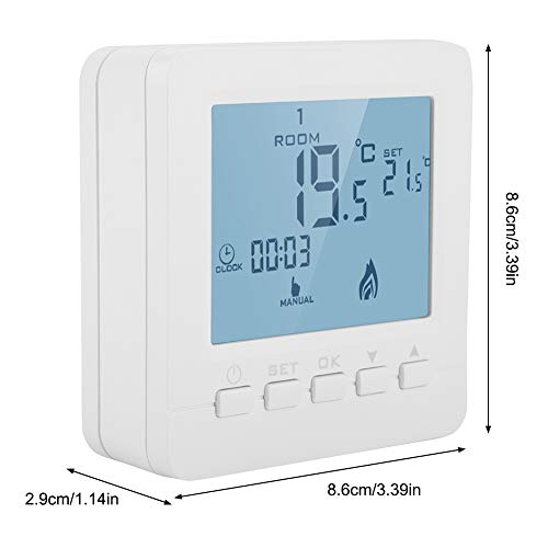 FTVOGUE - Pantalla LCD inteligente, termostato de calefacción táctil, regulador de temperatura ambiente programable bajo casa, herramienta de temperatura doméstica