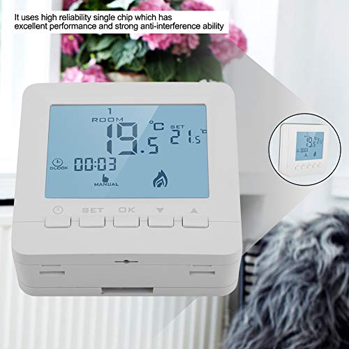 FTVOGUE - Pantalla LCD inteligente, termostato de calefacción táctil, regulador de temperatura ambiente programable bajo casa, herramienta de temperatura doméstica