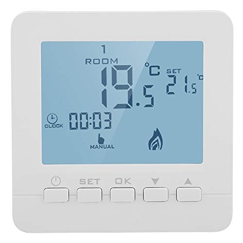 FTVOGUE - Pantalla LCD inteligente, termostato de calefacción táctil, regulador de temperatura ambiente programable bajo casa, herramienta de temperatura doméstica