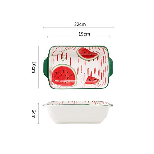 Fuente Horno Ceramica 2 piezas de doble asa al horno Queso Arroz al horno for hornear pan Tazón Pasta rectangular placa de cerámica for hornear Tazón Vajilla para lasañas, pasteles, tapas y más