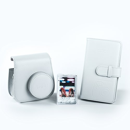 Fujifilm 70100138065 - Kit de Accesorios para Instax Mini 9 (Funda Desmontable con Cierre magnético, álbum 108 Fotos, Marco de metacrilato) Color Blanco Ahumado