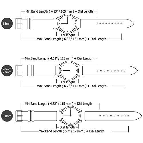 Fullmosa 8 Colores Correa de Reloj de Silicona de Liberación Rápida, Pulsera de Arco Iris de Goma Suave con Hebilla de Acero Inoxidable 18 mm 20 mm 22 mm 24 mm, Arriba Negro/Abajo Naranja, 22mm