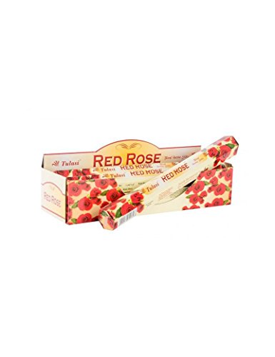 FumandoEspero Pack de 6 Paquetes de Incienso Aroma de Rosa Roja - Tulasi (120 Varillas)