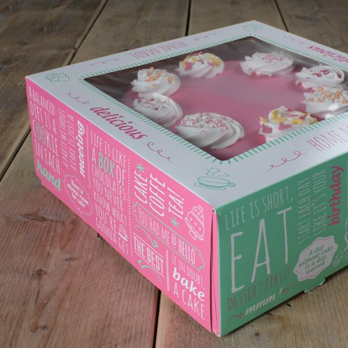 FunCakes Cake Box – Quotes – Caja/Cup acket rans port Box, 32 x 32 x 11,5cm