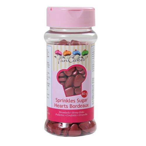 FunCakes - Corazón de azúcar (80 g), color burdeos