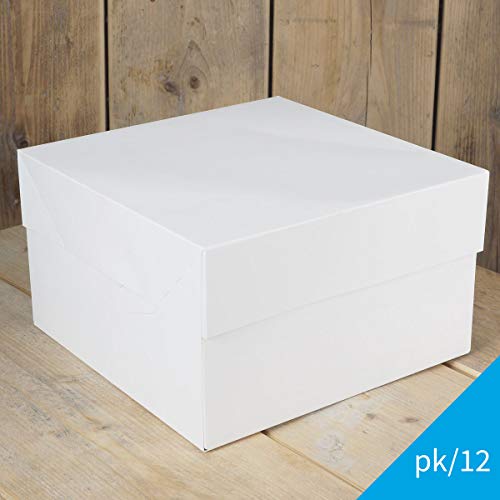 FunCakes FC0907 - Caja para tartas (40 x 40 x 15 cm, 25 unidades), color blanco