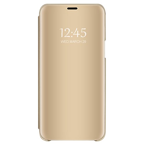 Funda compatible con Galaxy S20 Plus de piel sintética y policarbonato con efecto espejo, 360 grados, resistente a los golpes, con función atril para Galaxy S20 Plus dorado Talla única