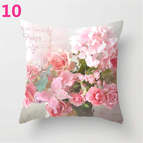 Funda de cojín con diseño de flor de rosa para sofá, decoración del hogar, para el día de la madre, poliéster, 10, 45×45cm