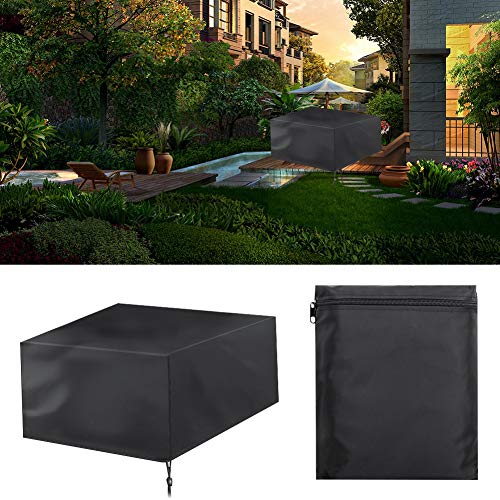 Funda de Mesa de Jardin, 420D Oxford Tela Fundas para Muebles de Jardín Impermeable Cubierta de Mesa de Protector de Sombra de Sol para Muebles Patio Exterior Barbacoa Sofá Sillas(170 * 94 * 70)