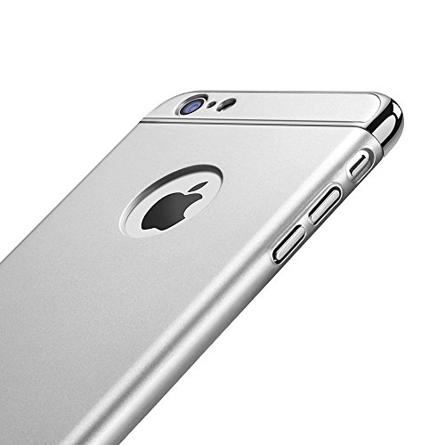 Funda iPhone 6/6s, PRO-ELEC Carcasa iPhone 6 / 6s con [ Protector de Pantalla de Vidrio Templado ] 3 en 1 Desmontable Ultra-Delgado Anti-Arañazos iPhone 6 Funda Protectora - 4.7 Pulgada - Plata