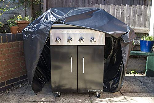 Funda para Barbacoa, 2 Cremalleras, Dobladillo elástico, Impermeable y Transpirable, protección (Extra Grande 139 cm de Altura)