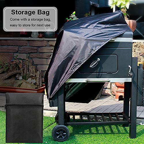 Funda para Barbacoa, Cubierta para Barbacoa Protector Impermeable Anti-UV 210D Oxford Tela Resistente al Agua Viento Nieve Polvo, BBQ Cubierta de la Parrilla con Cuerda de Bloqueo (145x61x117cm)