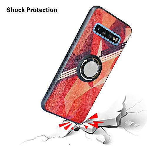 Funda para Samsung Galaxy S10 Plus, S10+ Funda, Fashion Design [Antigolpes] con 360 Anillo iman Soporte, Resistente a los arañazos TPU Funda Protectora para Galaxy S10 Plus,Triangle