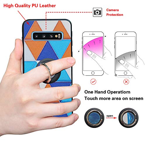 Funda para Samsung Galaxy S10 Plus, S10+ Funda, Fashion Design [Antigolpes] con 360 Anillo iman Soporte, Resistente a los arañazos TPU Funda Protectora para Galaxy S10 Plus,Triangle