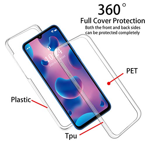 Funda para Xiaomi Redmi 9C, 360°Full Body Protección [Suave TPU Silicona Delantero] [PC Dura Atrás] Transparente Flip Protectora Carcasa para Xiaomi Redmi 9C (6,53 Pulgadas)