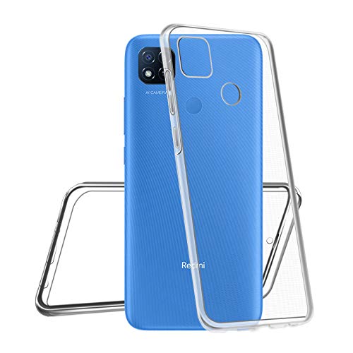 Funda para Xiaomi Redmi 9C, 360°Full Body Protección [Suave TPU Silicona Delantero] [PC Dura Atrás] Transparente Flip Protectora Carcasa para Xiaomi Redmi 9C (6,53 Pulgadas)