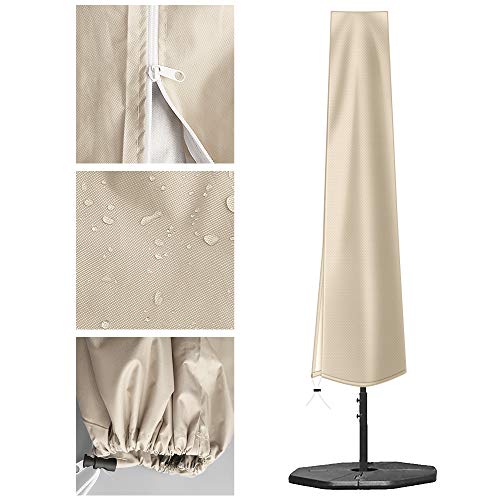 Funda Parasol,Cubierta Sombrilla para Exteriores,Protectora para Sombrilla Jardín Patio de tela Oxford 420D impermeable con cremallera(190 * 30 * 50 cm),adecuada para sombrillas de jardín de 9-11 pies