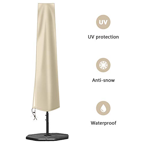 Funda Parasol,Cubierta Sombrilla para Exteriores,Protectora para Sombrilla Jardín Patio de tela Oxford 420D impermeable con cremallera(190 * 30 * 50 cm),adecuada para sombrillas de jardín de 9-11 pies