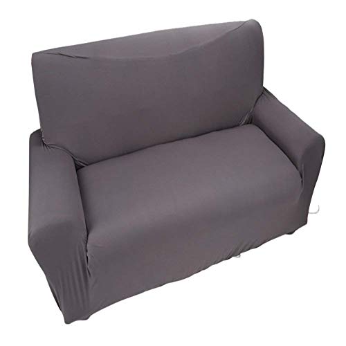 Fundas de sofá de 2 plazas 7 Colores sólidos Funda de Estiramiento Completo Tejido elástico Soft Couch Cover Sofa Protector Muebles de casa (Color : Gris)