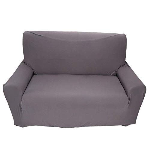 Fundas de sofá de 2 plazas 7 Colores sólidos Funda de Estiramiento Completo Tejido elástico Soft Couch Cover Sofa Protector Muebles de casa (Color : Gris)