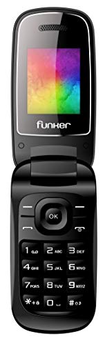 Funker F4 Classic Flip telefono con Tapa, Teclas cómodas y Volumen Fuerte (Negro)