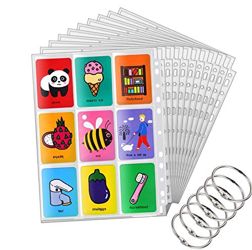 Funmo Fundas para Cartas Protector Tarjetas de Comercio Carpeta en Blanco Plástico Mangas Páginas Accesorios Colección de álbumes Almacenamiento Pokémon Tarjetas Juego 30 Hojas (270 Bolsillos)