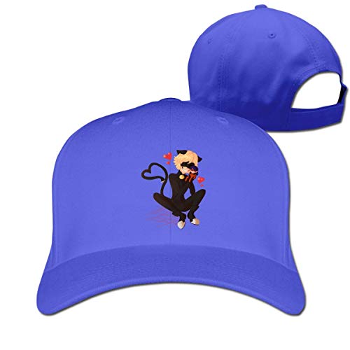 Funny Cat Noir Little Girl Adjustable Baseball Hat for Men Women,Red